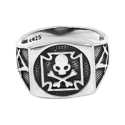 Widows Sons Ring - 925 Sterling Silver - Bricks Masons