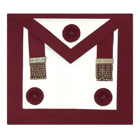 Provincial Steward Craft English Regulation Apron - White & Maroon - Bricks Masons