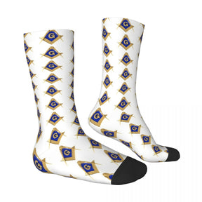 Master Mason Blue Lodge Sock - Blue & Gold Emblem - Bricks Masons