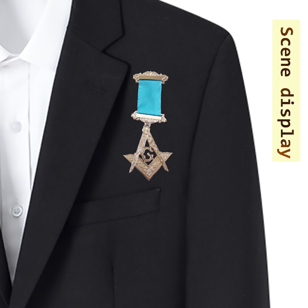 Master Mason Blue Lodge Breast Jewel - Square and Compass G - Bricks Masons