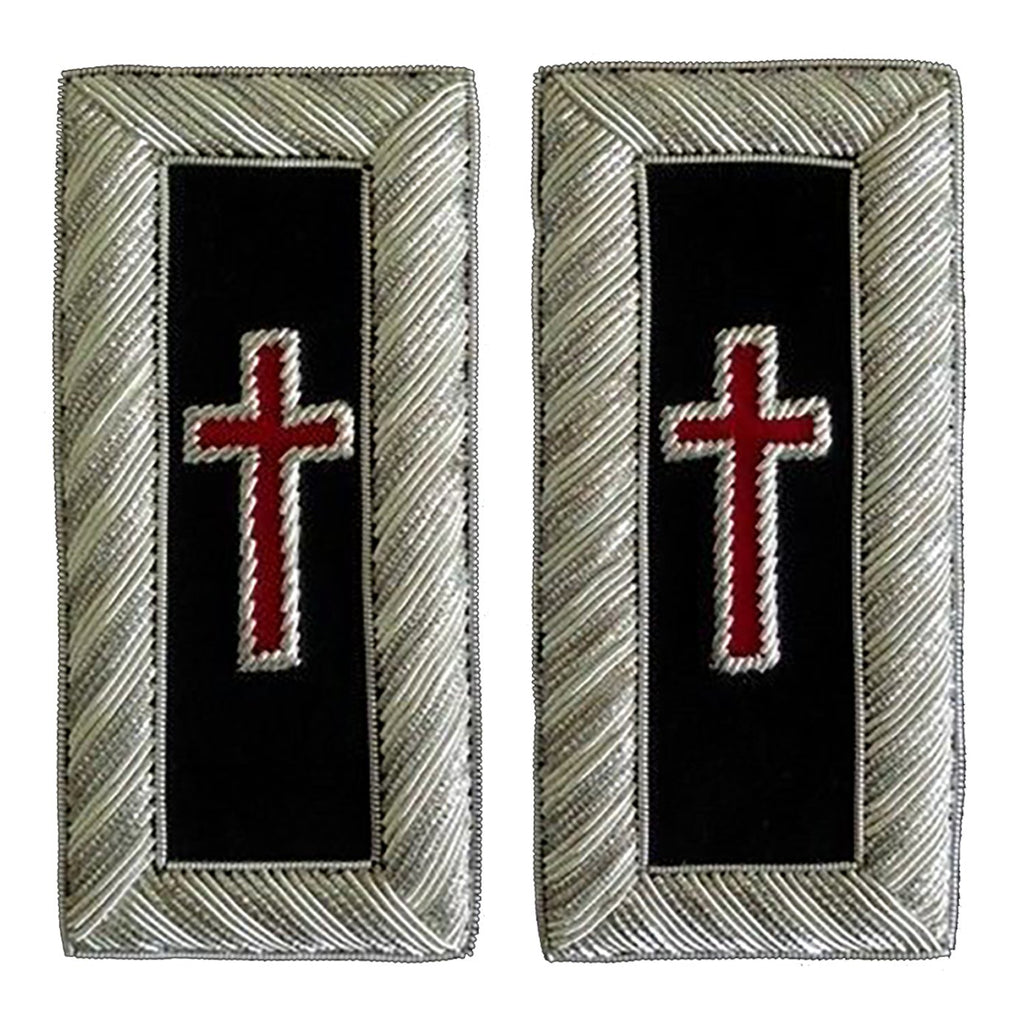 Sir Knight Knights Templar Commandery Frock Coat Shoulder Board - Bullion Embroidery - Bricks Masons