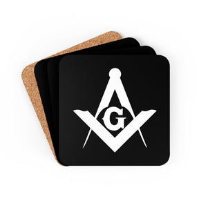 Master Mason Blue Lodge Coaster - Square & Compass G Black - Bricks Masons