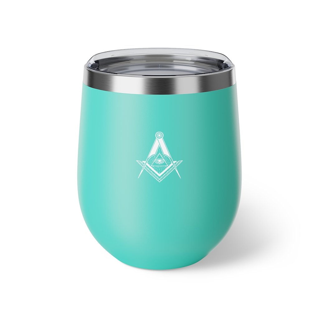 Master Mason Blue Lodge Vacuum Cup - Square & Compass All Seeing Eye - Bricks Masons