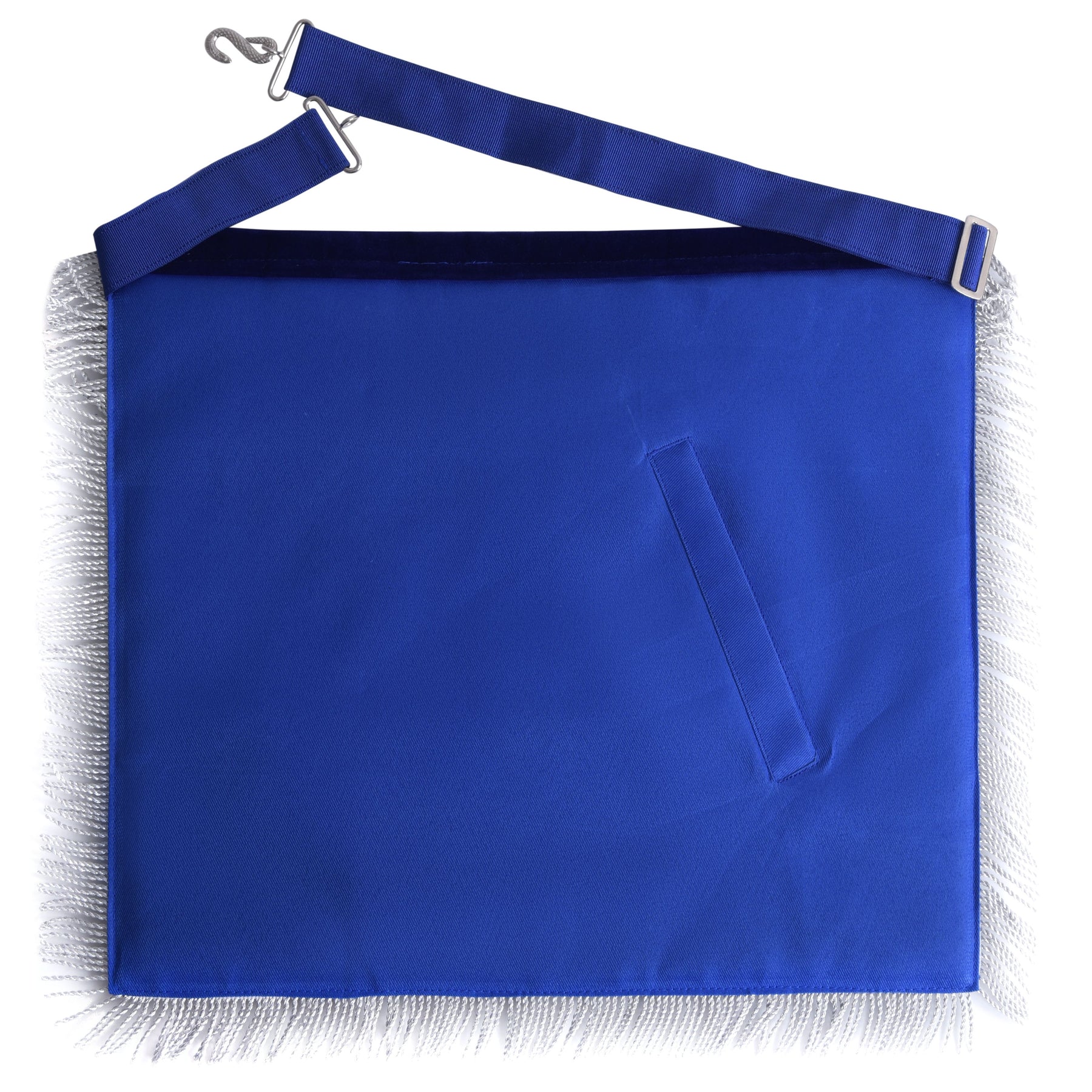 Marshal Blue Lodge Officer Apron - Silver Fringe & Side Tabs - Bricks Masons