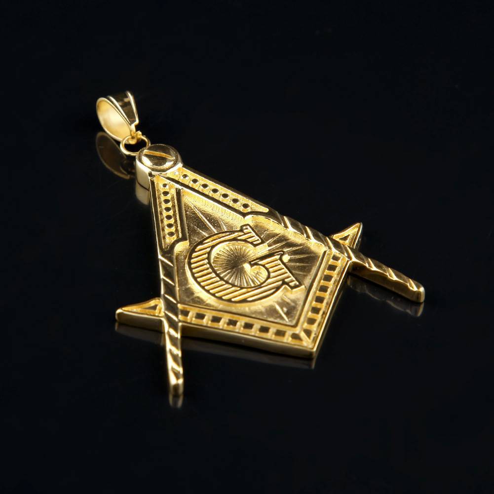 Master Mason Blue Lodge Necklace - Various Titanium Steel Colors - Bricks Masons