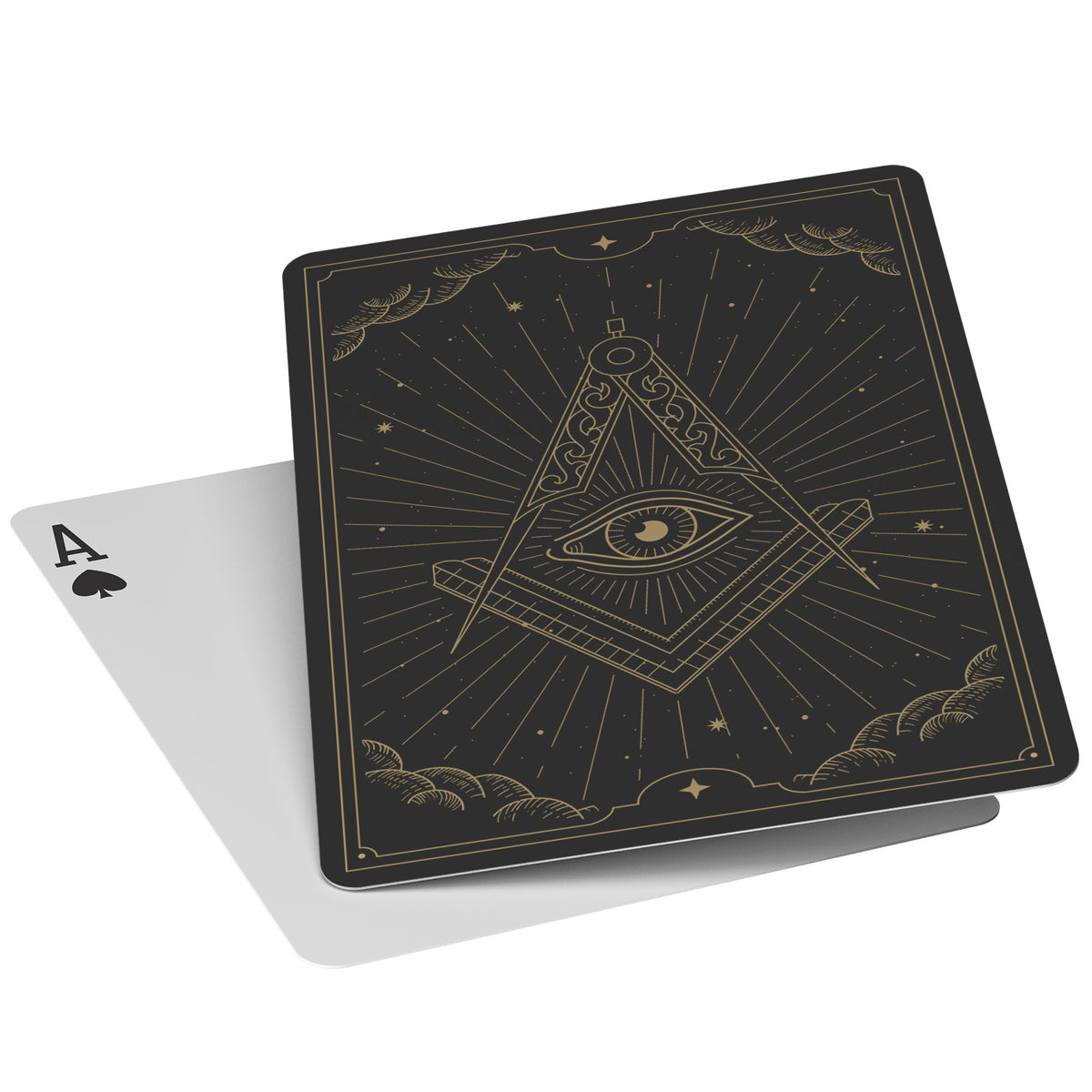 Master Mason Blue Lodge Playing Cards - Black & Gold - Bricks Masons