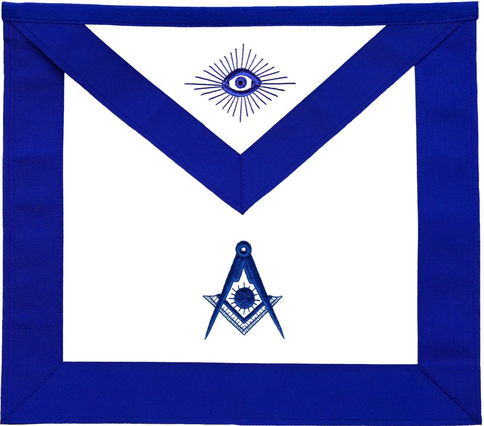 Officers Blue Lodge Officer Apron Set - Blue Ribbon Machine Embroidery (Set of 19) - Bricks Masons