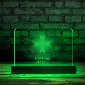 Order Of Malta Commandery LED Sign - 3D Glowing light - Bricks Masons
