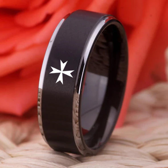 Order of Malta Commandery Ring - High Quality Tungsten - Bricks Masons