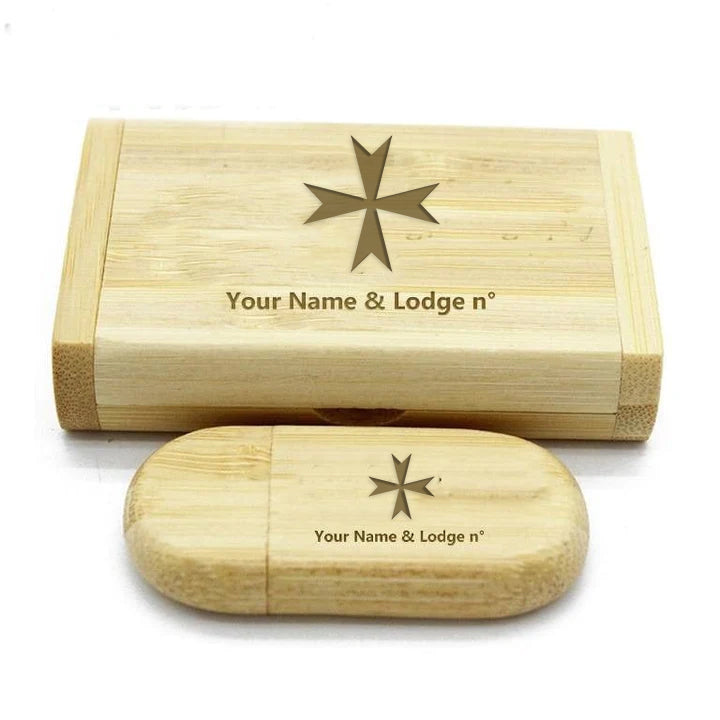 Order Of Malta Commandery USB Flash Drive - Various Wood Colors - Bricks Masons