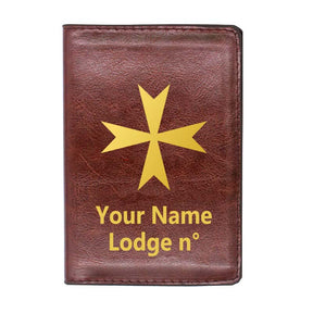 Order Of Malta Commandery Wallet - Black & Brown - Bricks Masons
