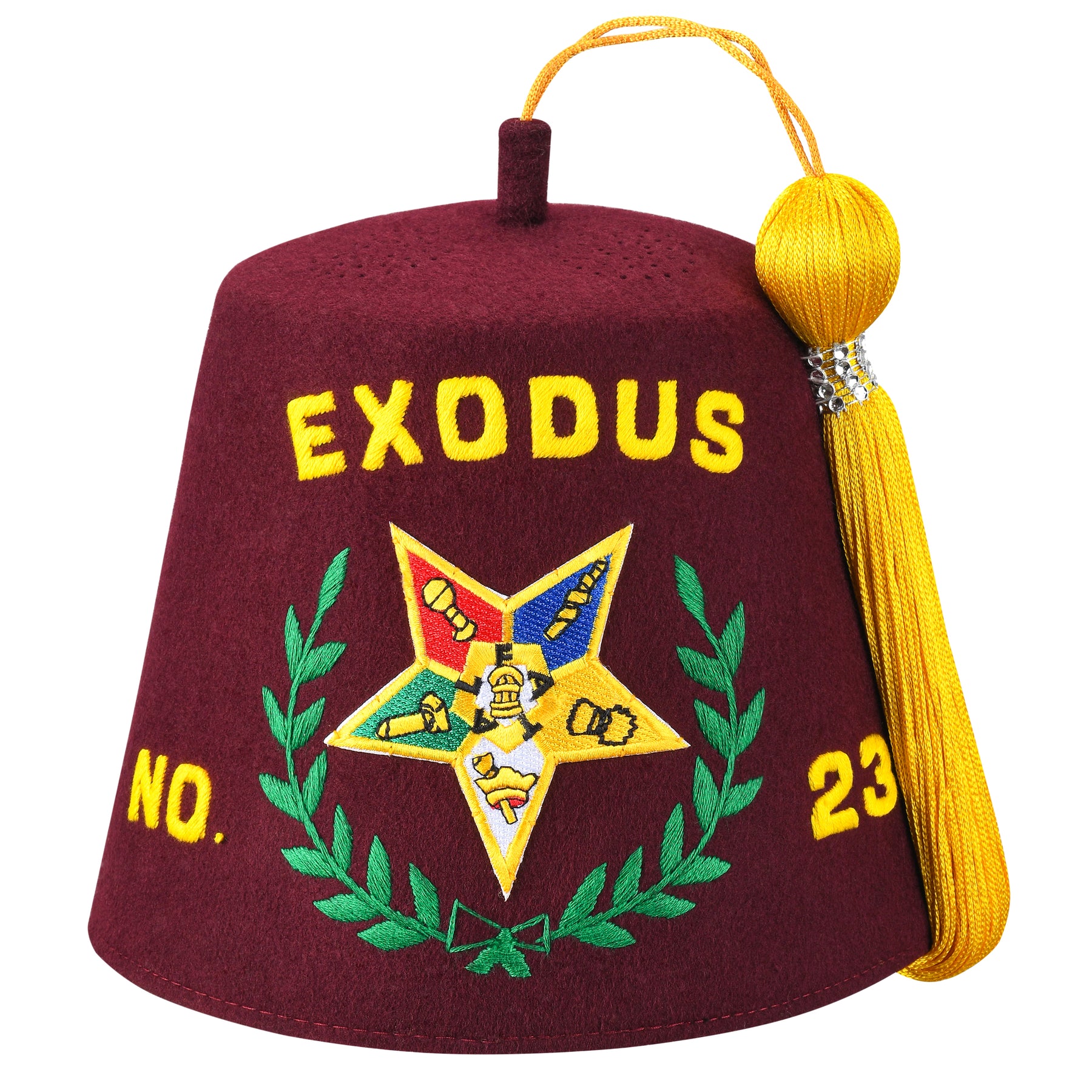 Order of the Amaranth Fez Hat - With OES Star - Bricks Masons