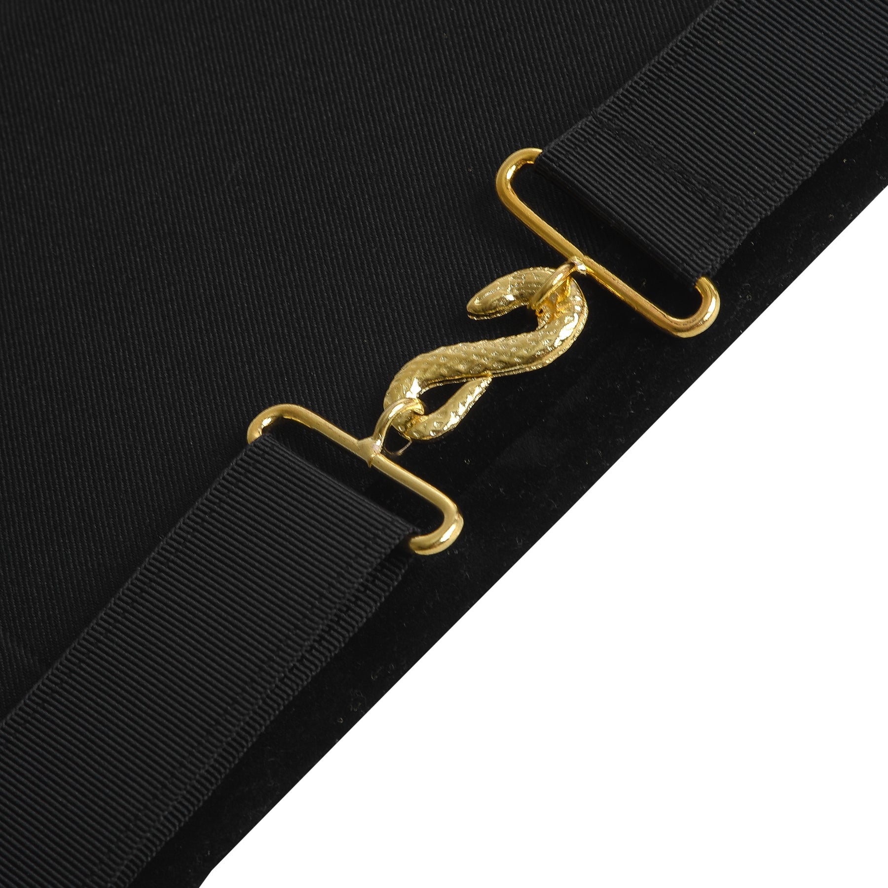 Past Commander Knights Templar Commandery Apron - Black With Gold Fringe - Bricks Masons