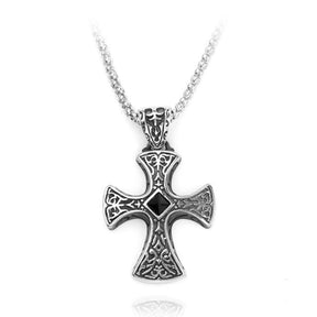 Knights Templar Commandery Necklace - Zirconia Cross - Bricks Masons
