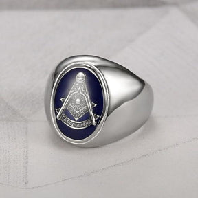 Past Master Blue Lodge Ring - Oval - Bricks Masons