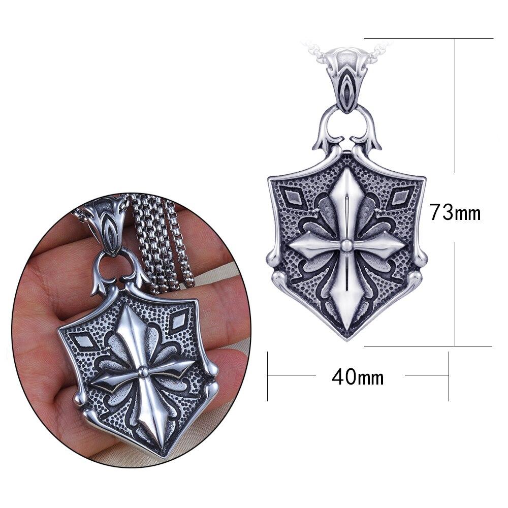 Knights Templar Commandery Necklace - Cross Shield Pendant - Bricks Masons