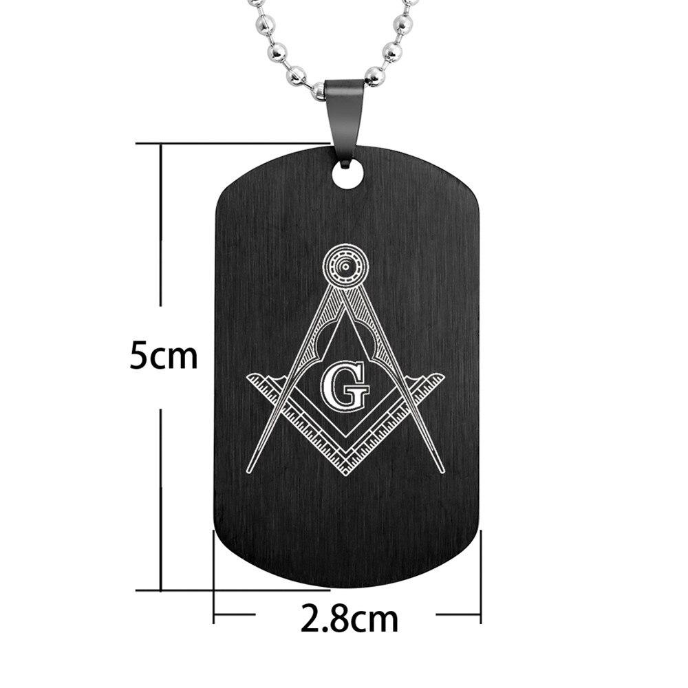 Master Mason Blue Lodge Necklace - Square & Compass G Stainless Steel - Bricks Masons