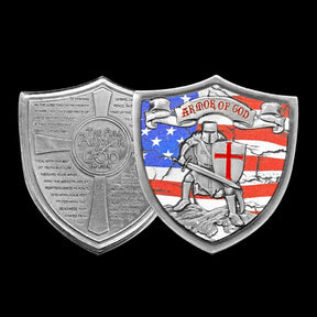 Knights Templar Commandery Coin - Armor of God Ephesians 6:10-18 Shield Cross - Bricks Masons