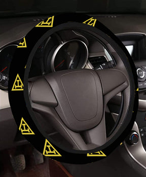 Royal Arch Chapter Steering Wheel Cover - White & Gold - Bricks Masons