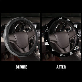 Royal Arch Chapter Steering Wheel Cover - White & Gold - Bricks Masons